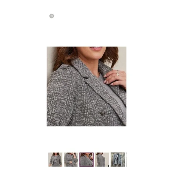 Torrid Blazer Plus Size 1X Open Front  Gray Long Sleeve New out the tags - Picture 12 of 14